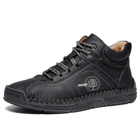 

Men‘s Stitching Lace-up Handmade PU Boots For Outdoor Camping Mountaineering