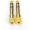 thumbnail image 2 of Professional 6.35mm 1/4 inch Plug to 3.5mm 1/8 inch Jack Gold Plated TRS AUX Stereo Audio Converter Connector(2 Pack), 2 of 5