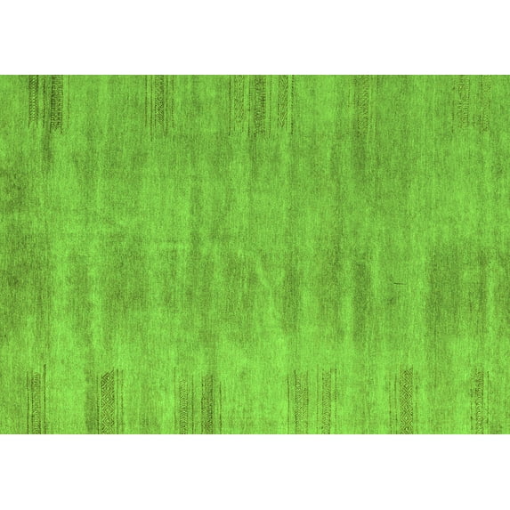 Ahgly Company Indoor Rectangle Abstract Green Modern Area Rugs, 7' x 9'