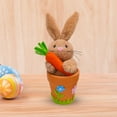 thumbnail image 4 of Decoración de conejito de Pascua, maceta, figura de conejo, adorno de escritorio, estatua de conejo Conejo Marrón, 4 of 8