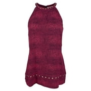 Women's Printed Studded Halter Top-ET-S