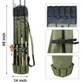 thumbnail image 4 of Multifunction Fishing Pole Bag - Waterproof Rod Reel Bag Carrier Case, Durable Canvas Tackle Large Storage Gift for Men Travel, Khaki, 4 of 14