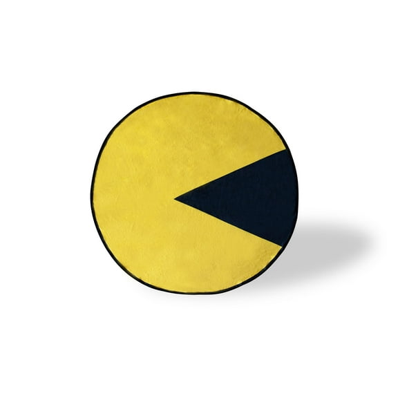 Pac-Man Video Game Character Large Round Fleece Throw Blanket | 60-Inch Diameter