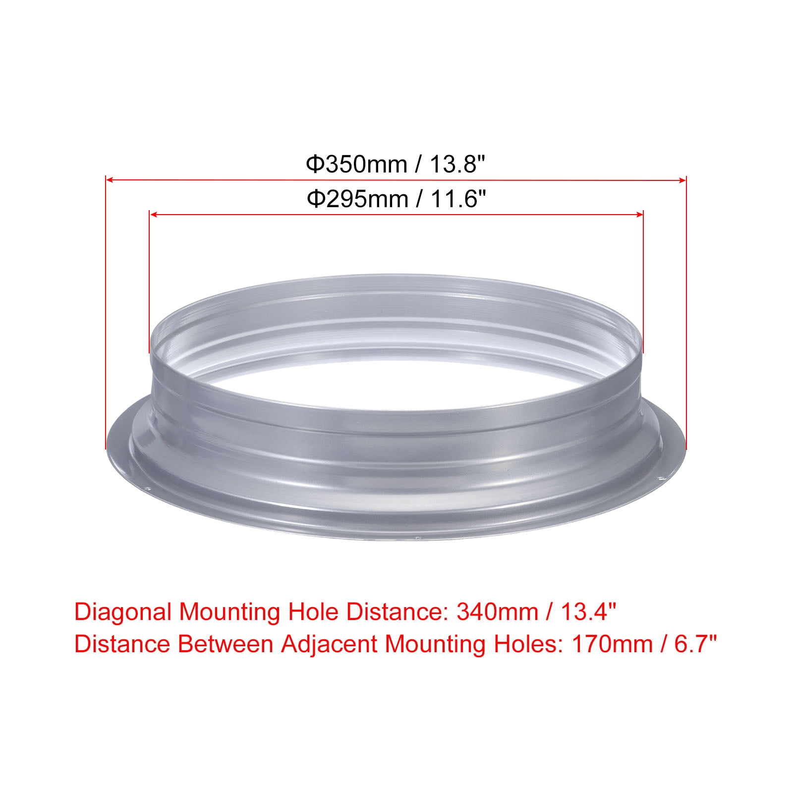 Unique Bargains Duct Connector Flange, Metal Straight Pipe Flange Round Ventilation Duct