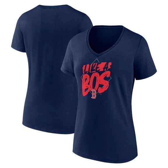 Women's  Navy Boston Red Sox Like a BOS V-Neck T-Shirt