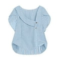 thumbnail image 6 of Wensltd Summer Plus Size Tops Women Stripe Linen Button Short Sleeve, 6 of 6