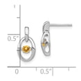 thumbnail image 2 of White Sterling Silver Earring Birthstone (11) November Women'S Citrine Round Yellow 14 mm 7.5, 2 of 2