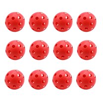 GSE Games & Sports Expert 12-Pack Indoor/Outdoor Plastic Hollow Practice Golf Balls, Airflow Training Golf Balls-Red