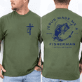 thumbnail image 3 of Christian Fisherman T Shirt Jesus Made Me a Fisherman Faith Based Religious Gift, 3 of 6