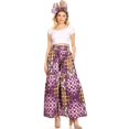 thumbnail image 5 of Sakkas Esme Women's African Ankara Flared Wide Leg Palazzo Pants with Pockets - 39-WhiteMulti - One Size Regular, 5 of 5