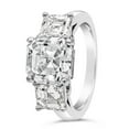 thumbnail image 3 of Pompeii 3 3/4 Ct Three Stone Asscher Cut Moissanite Engagement Ring 14k White Gold, 3 of 4