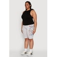 thumbnail image 3 of Womens Plus Size Living My Best Life Graphic Shorts, 3 of 5