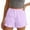Purple, variant on Women's Casual Summer Shorts, Elastic Waist Button Detail Short Pants with Lace Trim, Lightweight Fashion Bottoms for Daily Wear