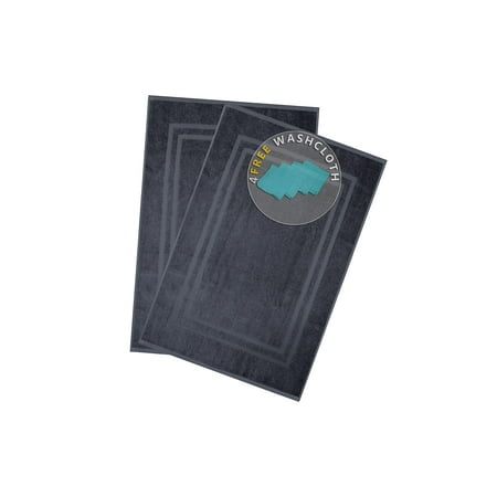Bella Vista Cotton Bath Mat 2 Pc Set With Free 4 Washcloths-Washable, Soft and Absorbent, 22 x 34 Inches- Virgin Ring Spun Cotton. By Cotton Homes(Set Of 2 Piece Bath Mats, C.Grey)