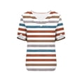 thumbnail image 4 of DeHolifer Womens T-Shirts V-Neck Casual Printed Short Sleeve Summer Casual Loose Tees Tops Khaki XL, 4 of 7