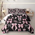 thumbnail image 2 of Manfei Pink Coquette Bow Bed Spread Queen For Girls,Cute Polka Dot Bowknot Queen Coverlet Set For Kids,3 Pieces, 2 of 7