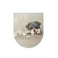 thumbnail image 6 of ZIATUBLES Puppy Daisy Print Washable Stretch Fabric Toilet Bowl Lid Cover with Elastic Edges Fits Round Oval Elongated Lids Bathroom Decor Accessories, 6 of 6