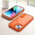 thumbnail image 3 of iPhone 13 Mini Case - TECH CIRCLE [3-in-1] Protective Kickstand Rugged Hard Cover Case for Apple iPhone 13 Mini (5.4 Inch) 2021 Release, Orange+Clear, 3 of 7