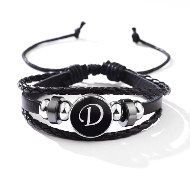 Stackable PU Leather Chain Bracelet - 26 English Letter Pattern - Perfect Birthday Gift for Personality Lovers!