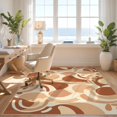 thumbnail image 3 of Design&I 3'x5' Washable Accent Rug Pet Friendly & Non-Slip Built-In Grip Terracotta Midcentury Freeform Shapes Asymmetrical Tone Mid Century for Bedroom, Walk-in Closet, 3 of 7