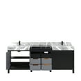 thumbnail image 5 of 84" W X 22" D Black And Grey Bathroom Vanity - Marble Top & Matte Faucet Adds A Contemporary Flair To Your 84 In. 22 Bath In Offers Practical Storage Option With Two Cabinets Three Drawers, 5 of 5