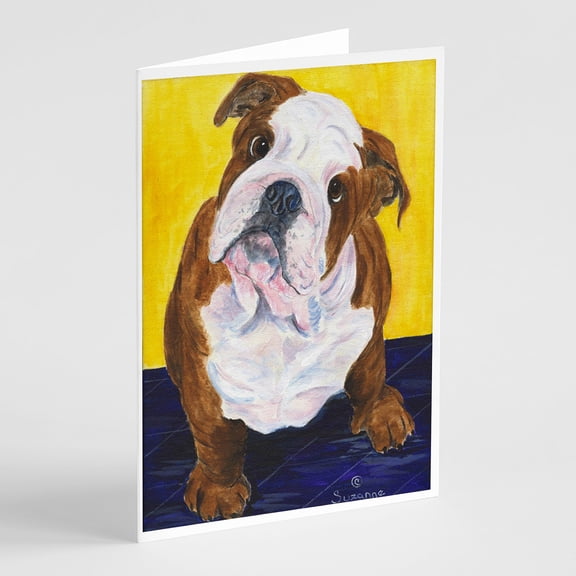 English Bulldog Greeting Cards and Envelopes Pack of 8