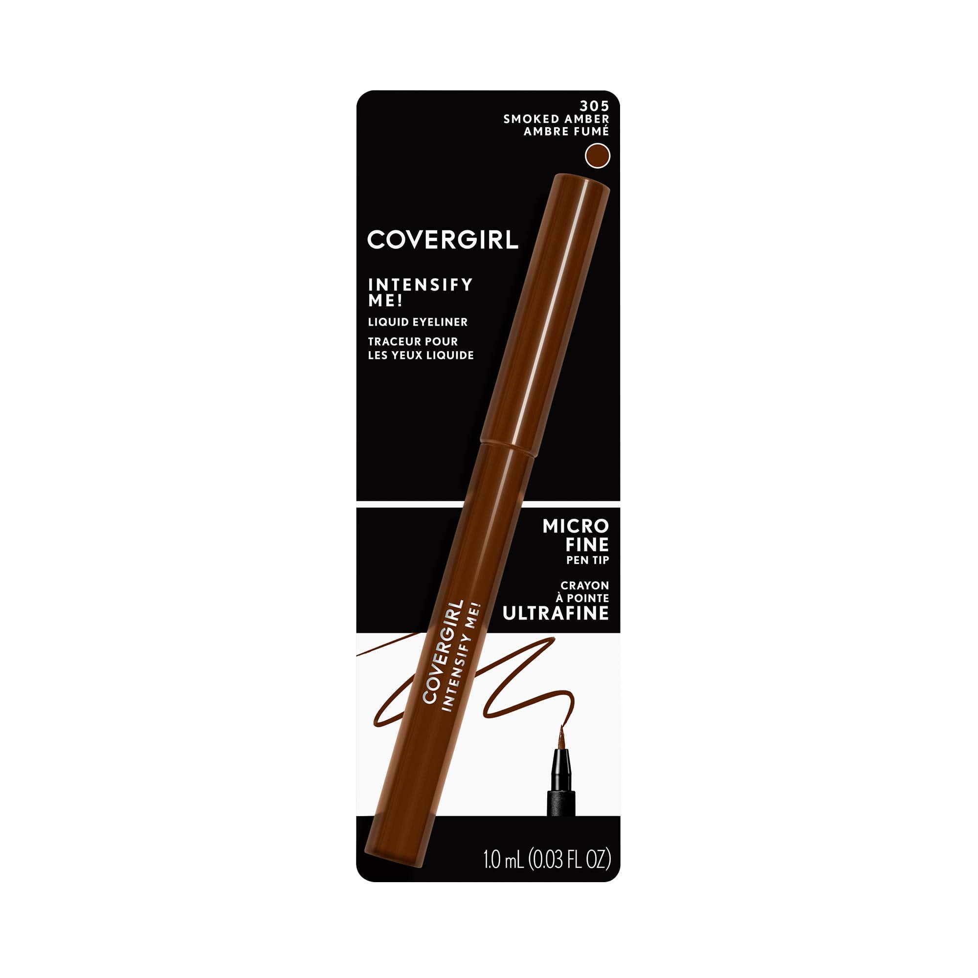 2 PACK COVERGIRL Intensify Me! Liquid Eyeliner, (305) Smoke Amber, 0.03 oz