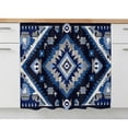 thumbnail image 2 of Boho Navy Blue Grey Sink Skirt 11"Wx13"L,Dustproof Under Sink Curtain with Self Adhesive Tape,Ethnic Geometric Southwestern Vintage Cabinet Curtain Cover for Bathroom Vanity,Kitchen Storage Shelf, 2 of 9