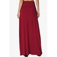 thumbnail image 2 of TheMogan Women's Casual Lounge Solid Foldable High Waist Draped Jersey Relaxed Long Maxi Skirt Burgundy 3X, 2 of 7