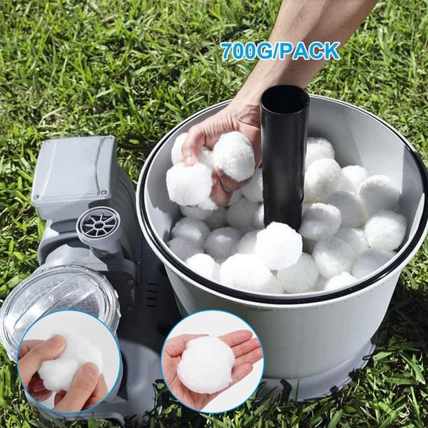 Bolas de filtro de piscina, bolas de filtro de 700g para filtro de arena Bola de fibra ecológica para estanque, filtros de arena de piscina Filtrado de agua de medios ZefeiWu 8390606182708