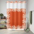 thumbnail image 6 of No Hook Shower Curtain, Coastal Coral Shower Curtains for Bathroom with See Through Top Window, Orange White Ocean Marine Nautical Beach Waterproof & Washable Bath Curtain Stall 48"x72", 6 of 9