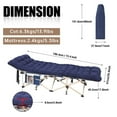 thumbnail image 6 of Camping Cots, Heated Camping Cots, Folding Cots with Mattress, Pillow, Carry Bag, Side Pocket Heavy Duty  500lb (Gray 2-Pack), 6 of 6