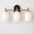 thumbnail image 5 of Kasa Three-Light Vanity Metal Wall Fixture with White Frosted Glass Shades, 5 of 6