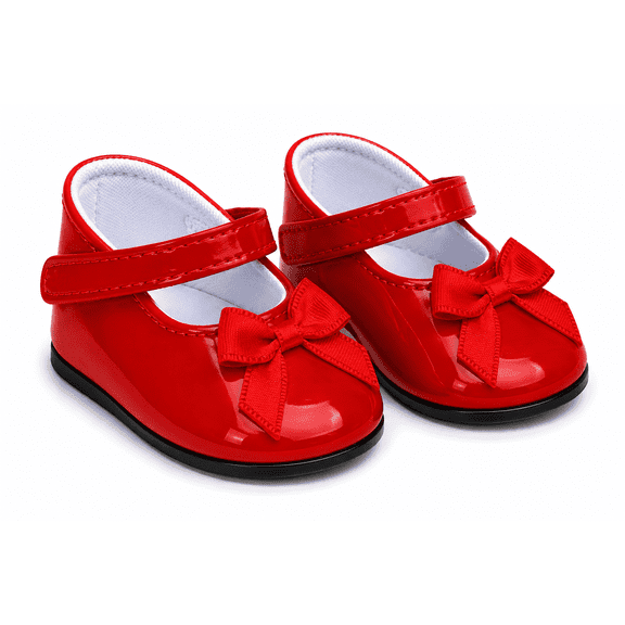 MBD® 18 inch Doll Shoes- Red Bow Mary Janes Fits 18 inch Fashion Girl Dolls Similar to Kennedy and Friends Dolls