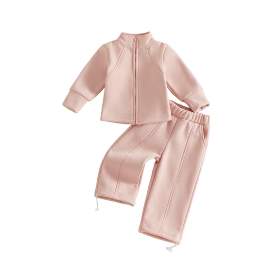 Loicainy Baby Toddler Girls Fall Outfit 6 12 18 24 Months 2T 3T 4T Long Sleeve Zipped Jacket with Pants Clothing Set