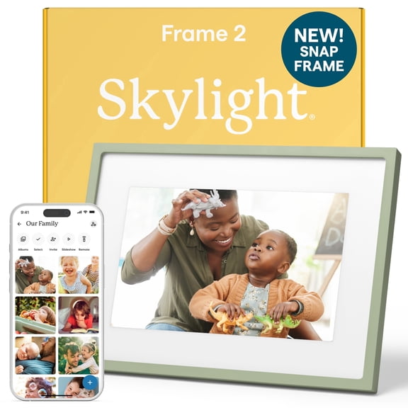 Skylight Digital Picture Frame 2, 10 Inch Full HD Wi-Fi Touch Screen Digital Photo Frame, 16GB, Sage