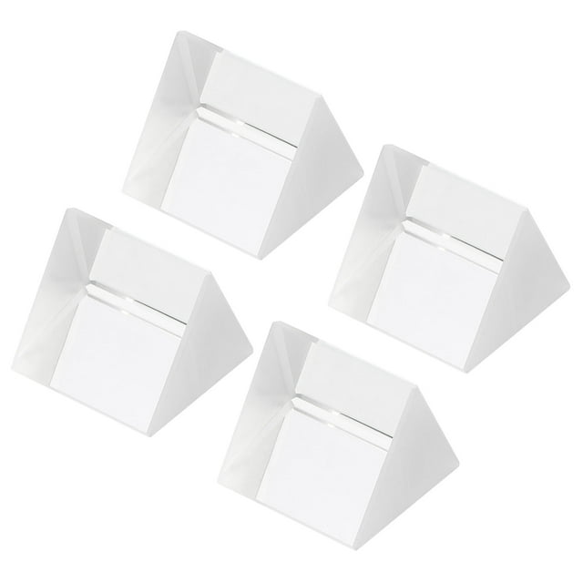 Prisma Triangular Uxcell de 30mm/1.2 Pulgadas, Paquete de 4 Prismas de Cristal Óptico de Vidrio, Claro