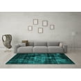 thumbnail image 3 of Ahgly Company Machine Washable Indoor Rectangle Oriental Turquoise Blue Industrial Area Rugs, 8' x 10', 3 of 4