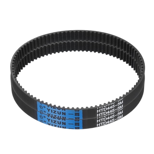 Uxcell 2 paquetes de correa de distribución de goma HTD-5M de 89 dientes, longitud de paso de 445 mm x ancho de 15 mm x altura de 3.6 mm, correa de polea