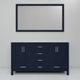 thumbnail image 4 of Jacques 60 in. W Navy Blue Double Bath Vanity, White Quartz Top, and 58 in. Mirror, 4 of 9