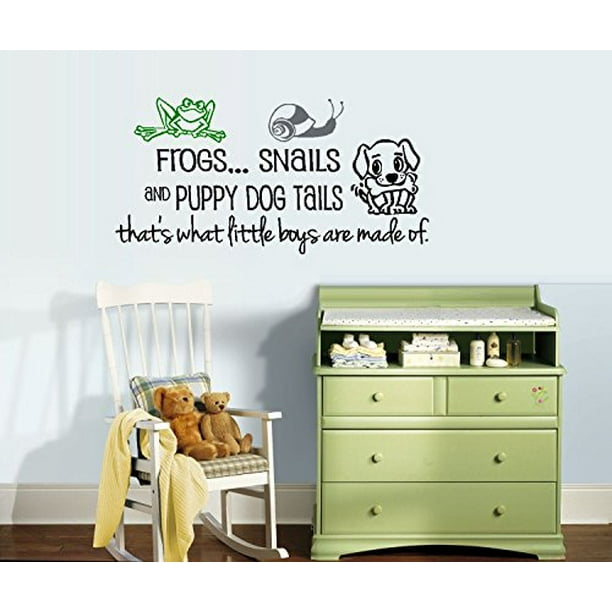 FROGS AND SNAILS AND PUPPY DOG TAILS 2 WALL DECAL, 13" X 26