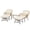 5PCS-C, variant on RADIATA boho patio furniture set, 4-Piece boho outdoor furniture set, L-Shaped boho patio sectional, patio furniture set boho wicker with Cream Cushions, Glass Table, 500 lbs Capacity