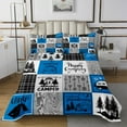 thumbnail image 1 of YST Blue Rv Quilt Set Queen Rustic Camper Decor Bedspread Set Camping Bunk Accessories For Camper Car,Rv Coverlet Set For Travel Trailers Country Buffalo Plaid Pine Tree Arrow Bed Set, 1 of 5