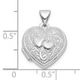 thumbnail image 3 of Finest Gold Sterling Silver Rhodium-Plated Double Hearts 15 mm Heart Locket, 3 of 5