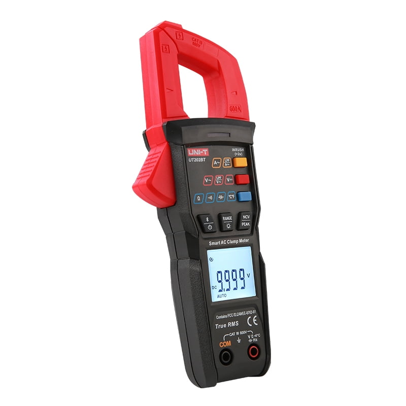 UNI-T Uni-trend Multimeter clamp meter UT202BT Digital clamp meter 600A DC Current Pliers Ammeter Voltage Tester Temperature Frequency Meter Auto Range(UT202BT)