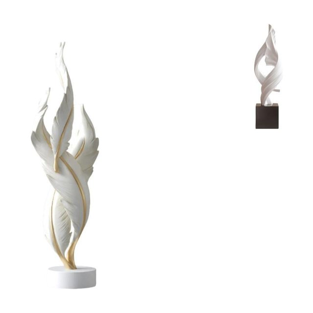 Figura decorativa,Escultura de plumas para escritorio,oficina,decoración del hogar,Figura decorativa de escritorio para decoración de mesa del hogar,Estatua de arte abstracto,Estatua de arte