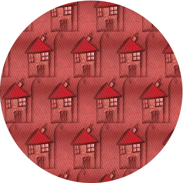 Ahgly Company Tapis d'Intérieur Lavable en Machine Carré Rouge, 3 Pieds Carré