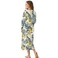 thumbnail image 2 of Xoenoiee Great Tit Lemon Flower Print Women's Nightgown Long Sleeve Sleepshirt Long Loungewear Casual Maxi Lounge Dress House Dresses Moomoo Dresses, Size M, 2 of 7