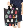 thumbnail image 4 of Yayeee Freestanding Laundry Hamper with Handle Collapsible Large Storage Basket for Clothes, Colorful Halloween Ghost, 4 of 7