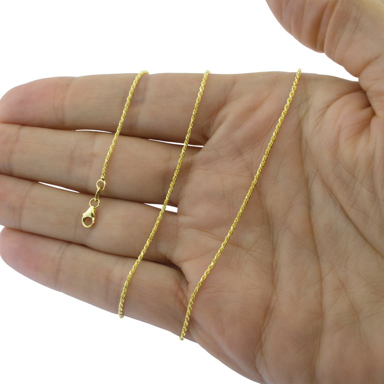 Nuragold 10k Yellow Gold 2mm Rope Chain Diamond Cut Bracelet or Anklet,  Womens Jewelry Lobster Clasp 7 7.5 8 8.5 9 